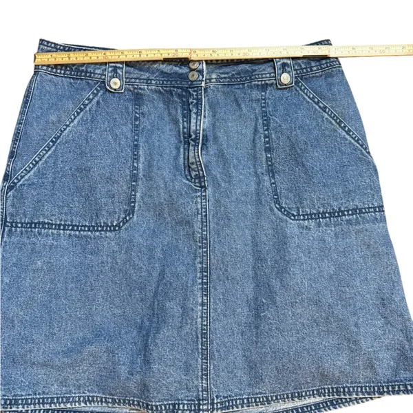 Vintage Liz Claiborne Denim Skort 90s Jean Skirt Shorts Y2K Utility‎ Style Sz 14 - Image 5