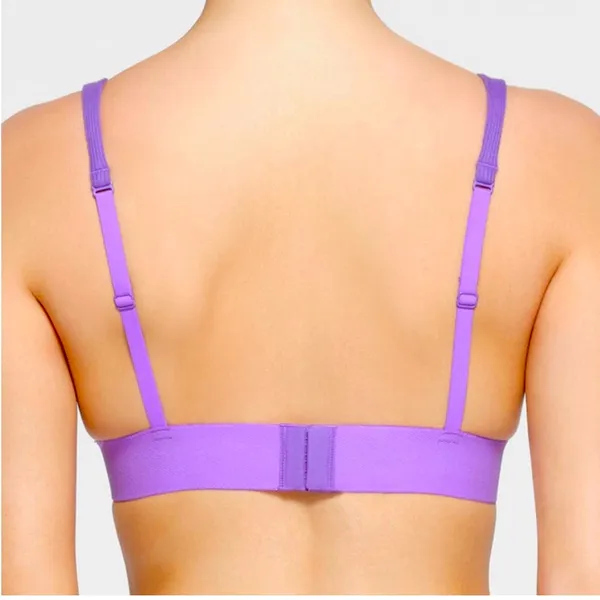 SKIMS Stretch Cotton Rib‎ Plunge Bralette - Ultraviolet - Size L NWOT - Image 5