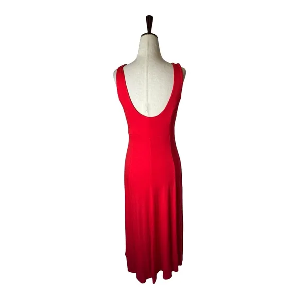Spencer + Shaw Dress Women XS Red Sleeveless Scoop‎ Neck Fit And Flare Midi - Image 3