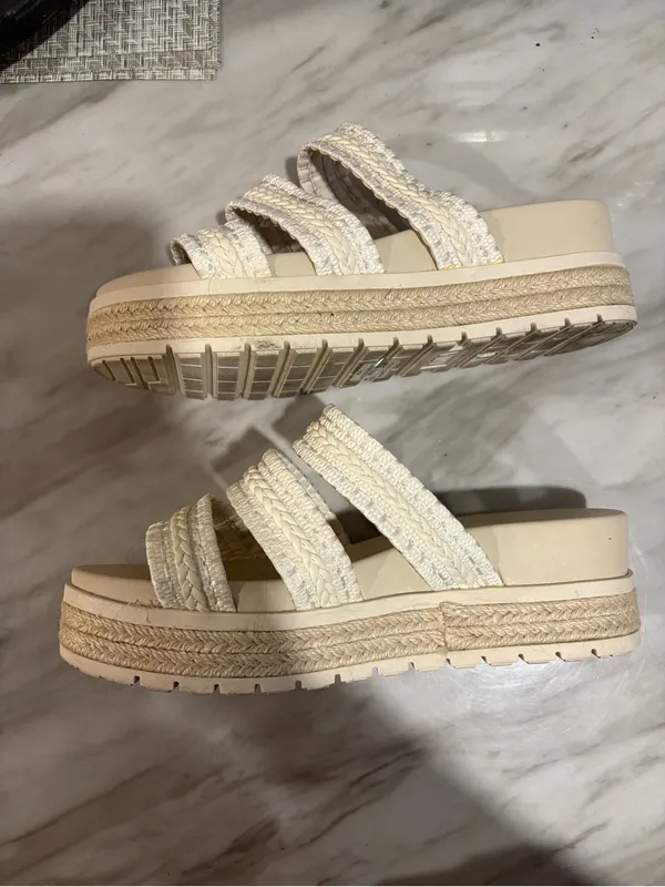MIA Braided Platform Sandal in Ivory - Image 4
