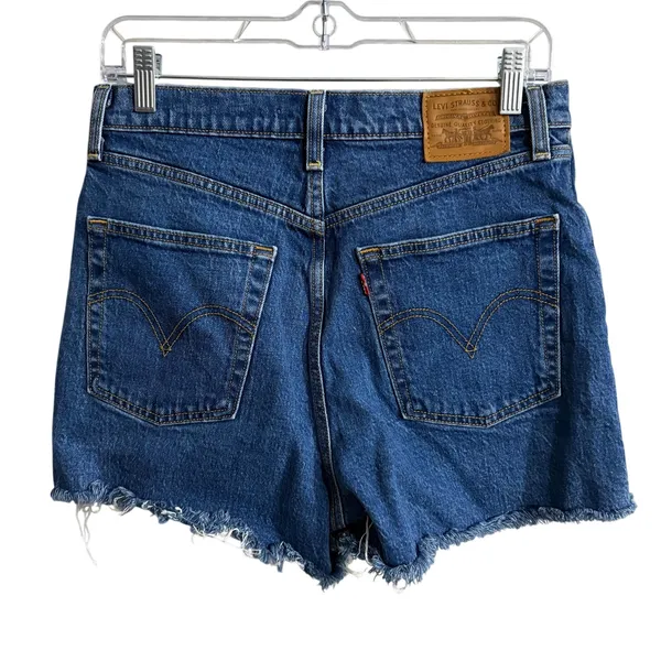 Levi’s Premium Medium Wash Cotton Ribcage Cutoff Denim Short Women’s 29 Blue - Image 3