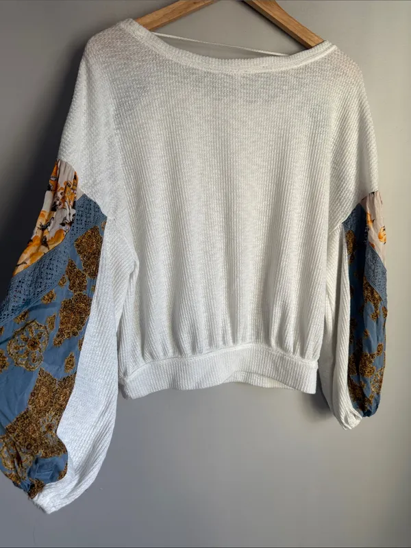 Free People Casual Clash top -Ivory Medium - Image 8