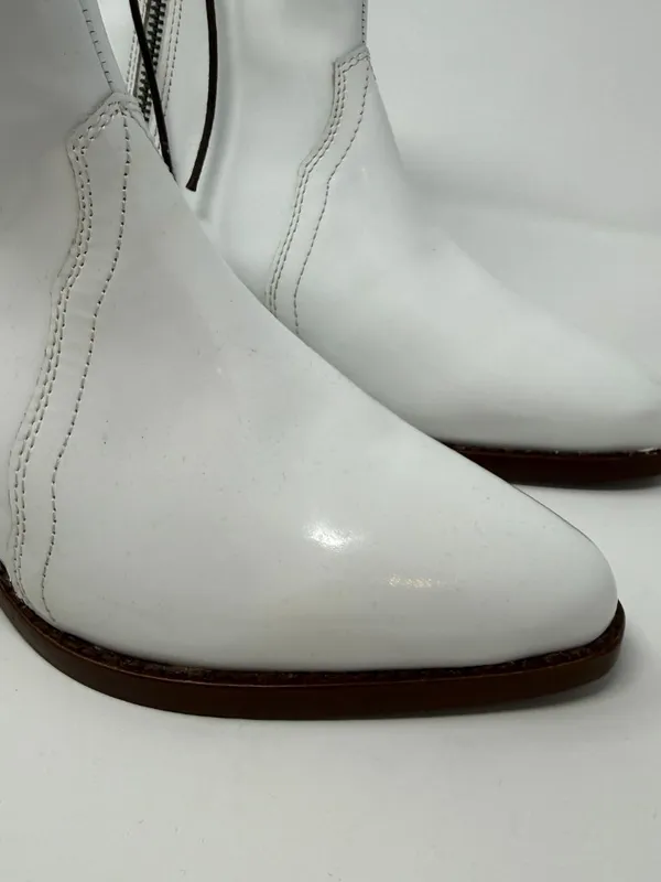 Free People New Frontier Western Cowboy Boot Womens 6.5 White Patent Leather NWT - Image 6
