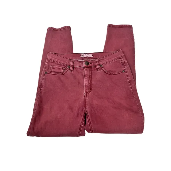 Free People Skinny Jeans‎ Womens 27 Mauve Pink Garment Dyed Stretch Ankle Jeans - Image 5