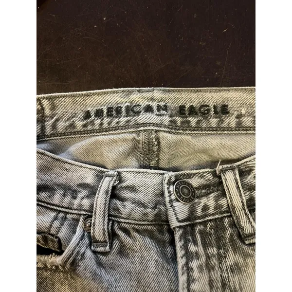 American Eagle Outfitters Mom Jeans Womens 00 Gray Acid Wash Distressed Denim - Image 7