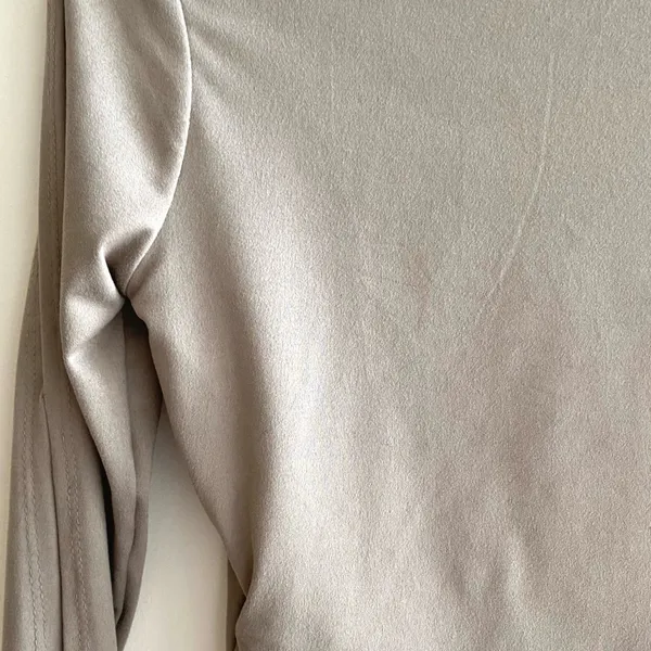 Klesis Taupe Cropped Long-Sleeve Top with Cutouts on Sleeves, Size S - Image 13