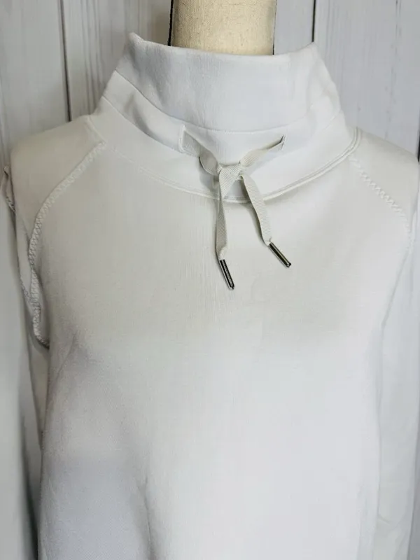 Spanx Air Essentials Got-Ya-Covered Mock Neck Pullover Top Off White Sz XL - Image 2