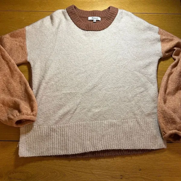 Madewell Payton color block wool blend oversized sweater xs - Image 10