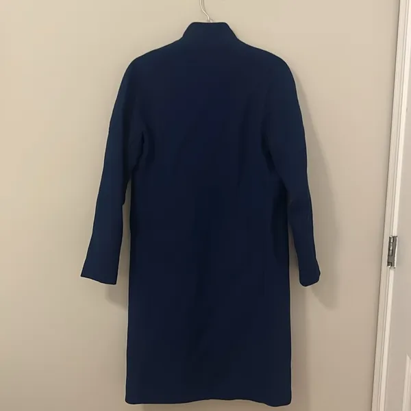 Blue long wool blend pea coat winter jacket! Size 6R! - Image 9