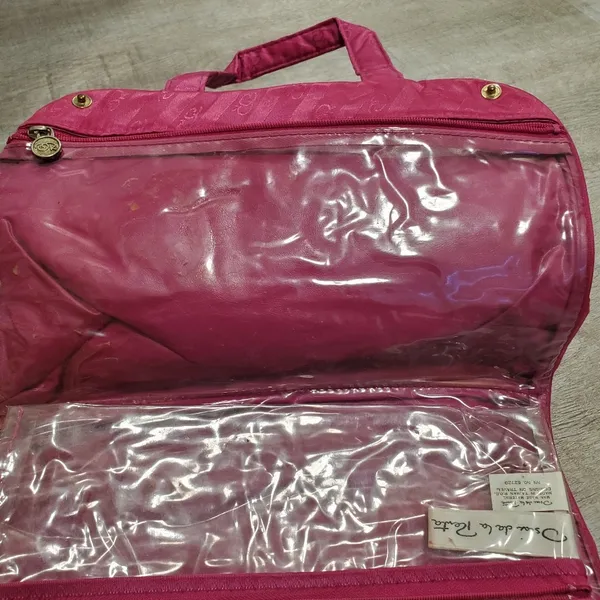 Oscar De La Renta Pink Snap Closure Makeup Bag - Image 6