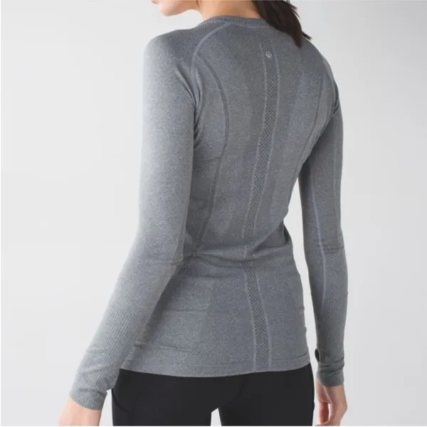 Lululemon athletica Swiftly Tech Long Sleeve Gray Lounge Workout Crew TShirt - Image 2