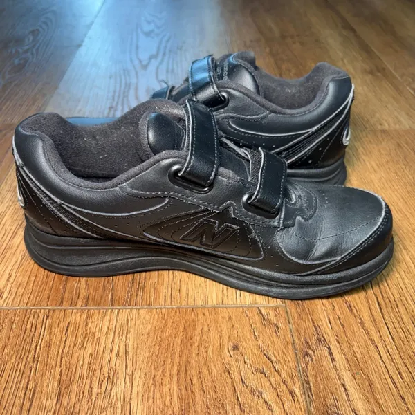 New Balance 577 Womens Size 8 2A Walking Shoes Black Leather Hook Loop WW577VK - Image 12