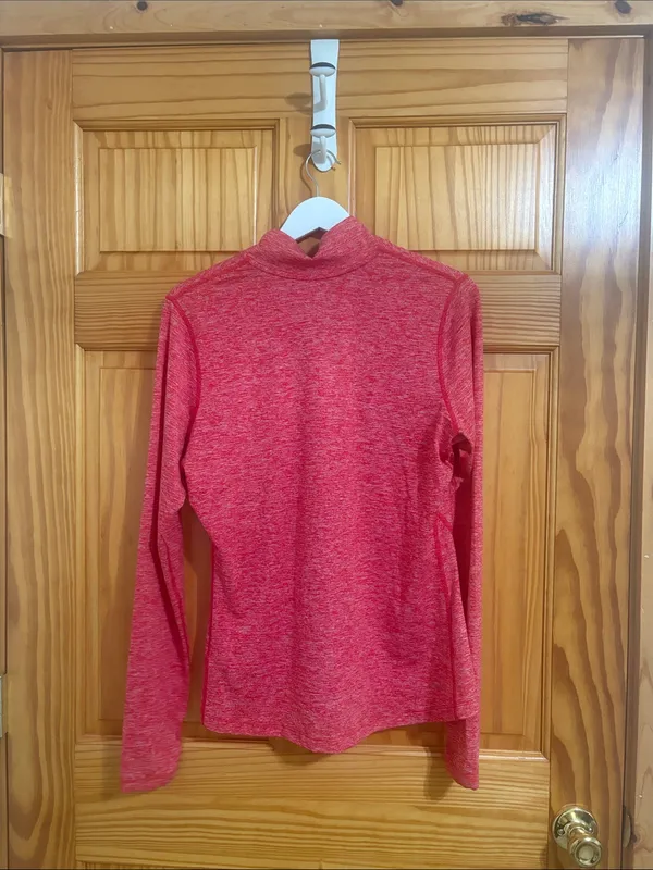 Nike Dri-Fit Size Medium Heathered Red 1/4 Zip Athletic Top - Image 6