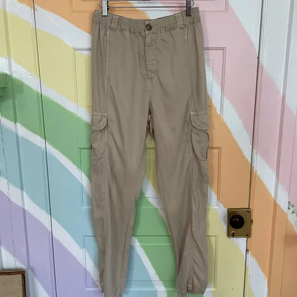 Faherty Arlie Day Cargo Linen Blend Pants in Safari Khaki Tan - Sz S 💚🎀 - Image 9