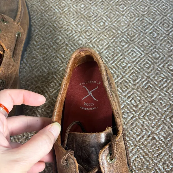 Twisted X Driving Moccasin Womens 7.5M Brown Lace Up Boat Bomber Shoes Boho - Image 7