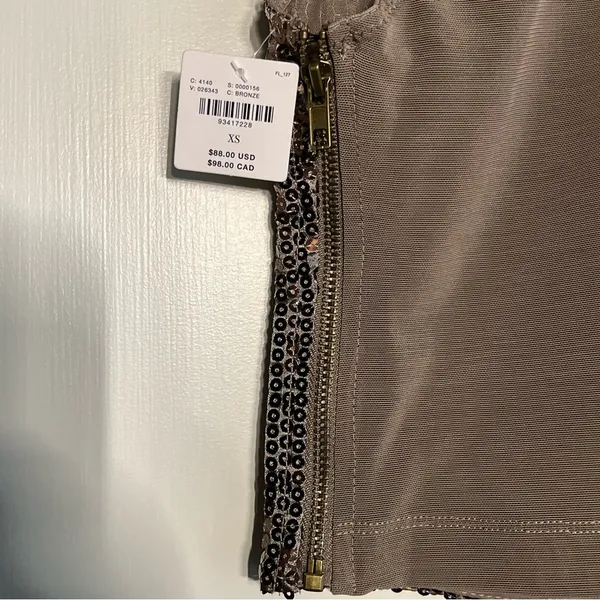 By Anthropologie Sequin Keyhole Tank size XS - Image 9