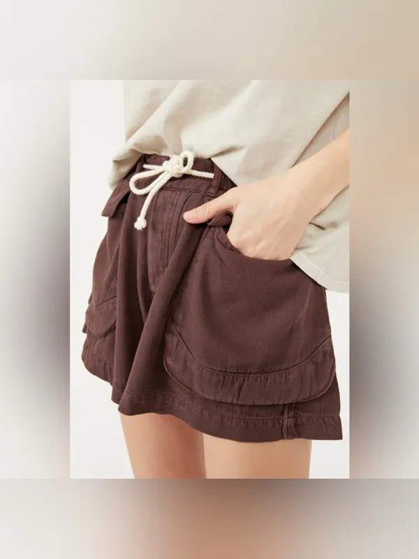 NWT Free People Off-Shore Utility Shorts - chocolate brown - XS - Image 8