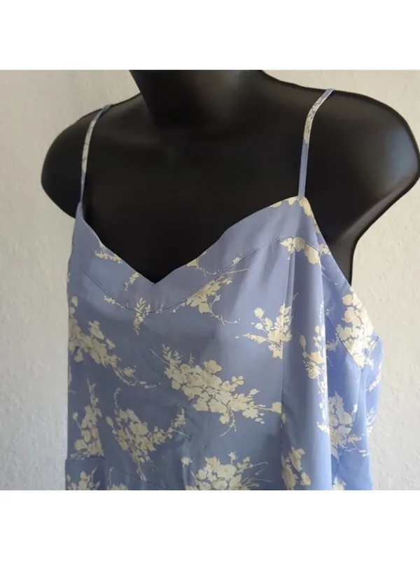$130 Abercrombie & Fitch Blue Floral Camille Dress in XLT - Image 6