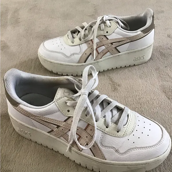 Asics Japan S PF Women's Size 40 White Leather Platform Low Top Sneakers Lace Up - Image 2