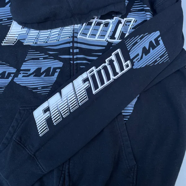Intl Racing Motocross Black Graphic Zip Up Hoodie Sweater - Image 4