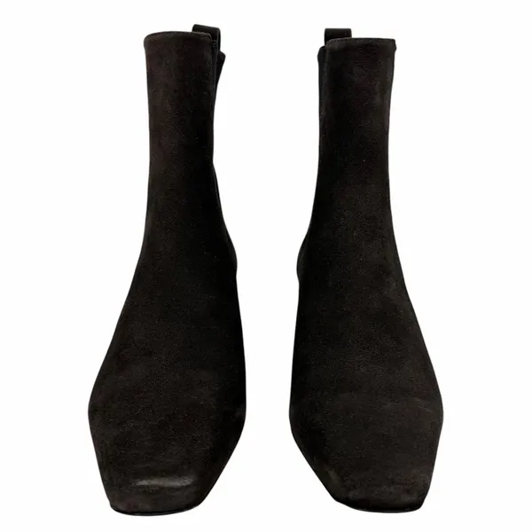 Reformation Roberta Suede Kitten Heel Ankle Boots Dark Brown Size 6 - Image 4