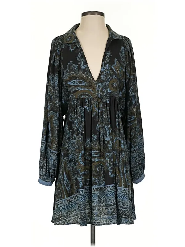 Free People Say You Love Me Paisley Silky Mini Tunic Dress S - Image 4