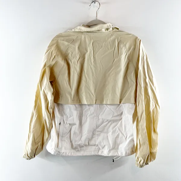 The North Face Anorak Windbreaker Pullover Jacket Tan Beige White Small - Image 4