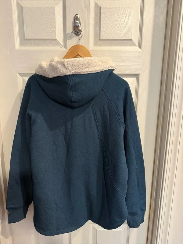 Eddie Bauer Sherpa Lined Hoodie Teal Blue Women’s Size Large Pullover - Image 5