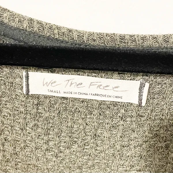We the Free People Size Small Oversized Olive Green Waffle Thermal Scoop Shirt - Image 4