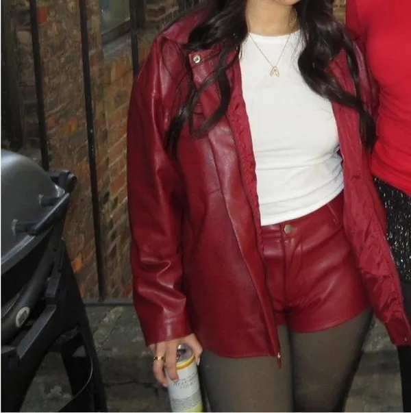 Princess Polly Red Leather Jacket - Image 3
