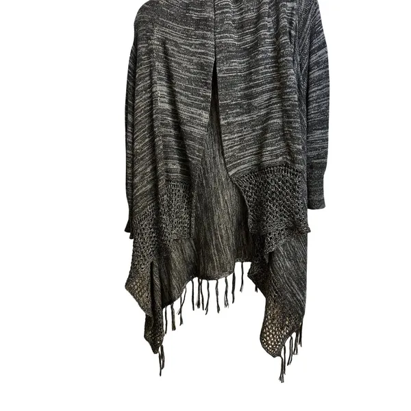 One World Size XL Live and Let Live Women's Cardigan Sweater Gray/Black - Image 11