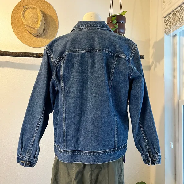 90's St. John's Bay Blue 100% Dark Wash Cotton Denim Boxy Jacket Size Medium - Image 5