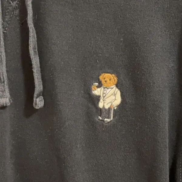 Black Polo Bear Ralph Lauren Hoodie Size small - Image 2