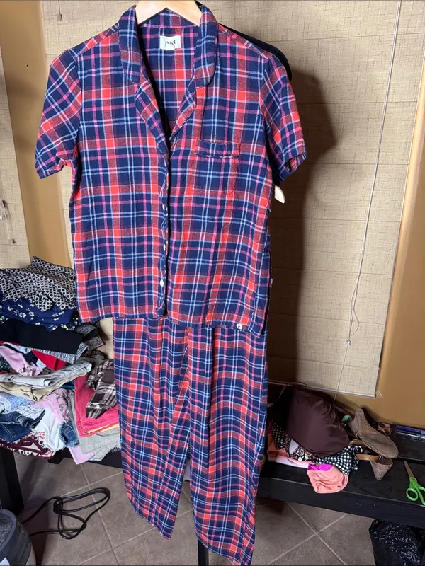 Pact Leighton Plaid Organic Cotton Flannel Pajama Set Size Small - Image 7