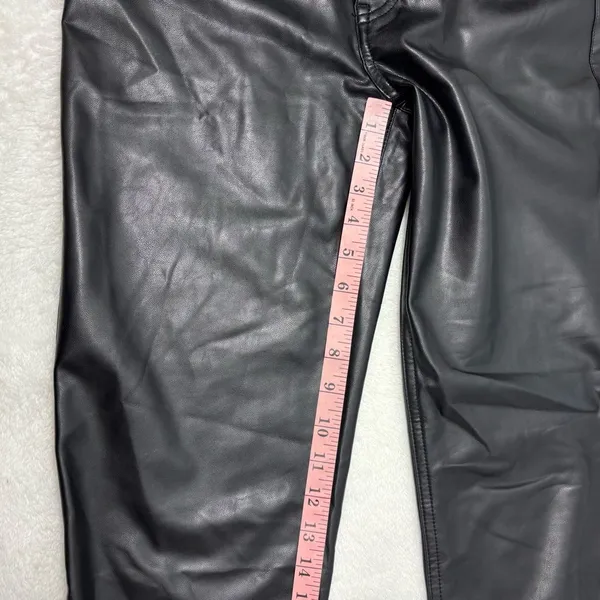 Abercrombie‎ & Fitch 90's Straight Ultra High Rise Faux Leather Black Pants 26 - Image 7