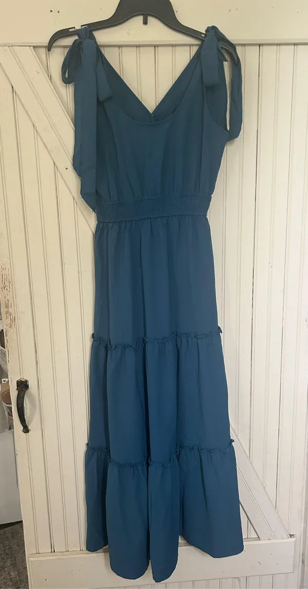 Tie Strap Dress Blue - Image 2