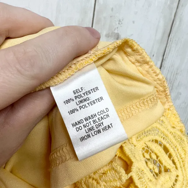 Lulus‎ Dress Women Medium Love Poem Canary Yellow Lace Overlay Sleeveless Mini - Image 4