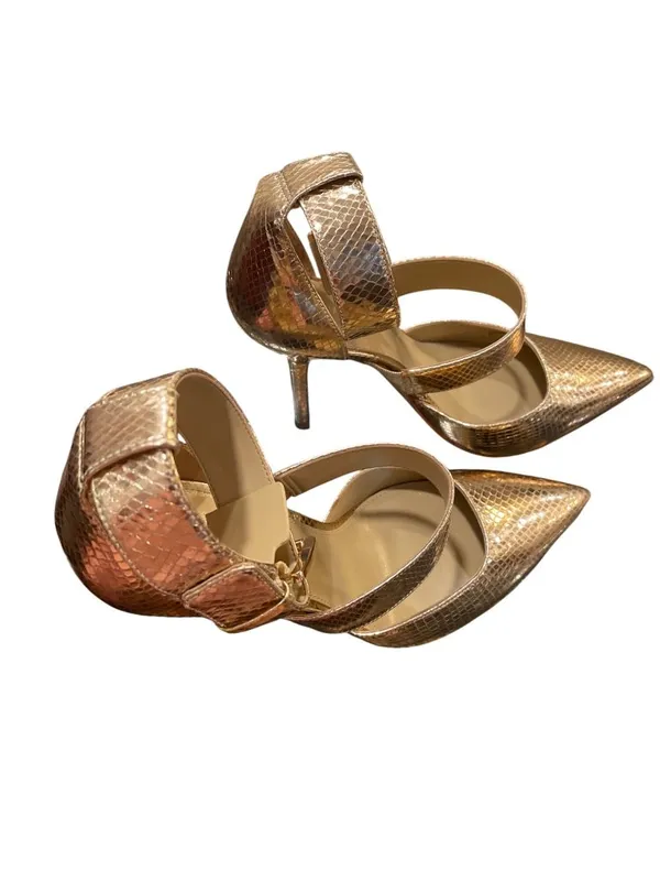 Michael Kors wms authentic gold croc design 4" stilleto heels shoes sz 8M SKU 10 - Image 12