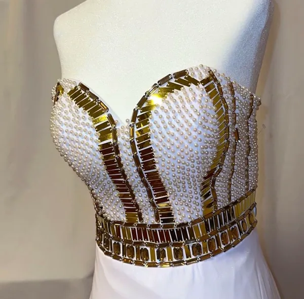 Sweetheart Neckline Sleeveless Beaded Chiffon Prom Dress With Sequins New never worn pron and parties dress size L to M - Image 2