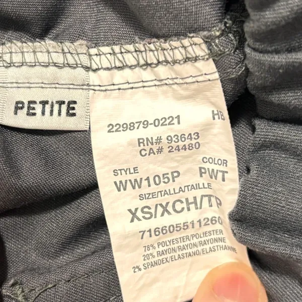Cherokee Workwear Scrub Pants Women XS Petite Pewter Grey Cargo WW105P Nursing - Image 7