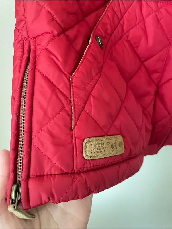Ralph Lauren Vintage 90s Y2K Quilted Corduroy Collar Barn Chore Vest Jacket - Image 6