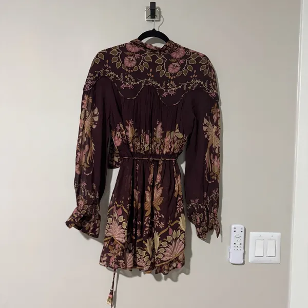 Farm Rio Burgundy Bella Knotted Neckline Size XS - Image 6