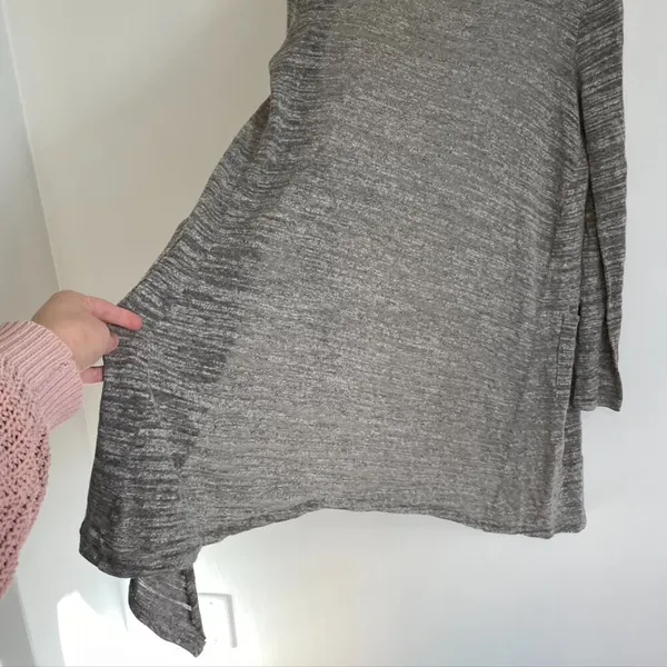 SATURDAY SUNDAY ANTHROPOLOGIE ANTHRO Eagan Cardigan Gray Open Sweater NO LINING - Image 12
