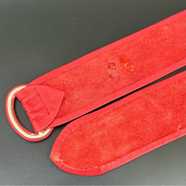 Vintage Rayman/Ridless Red Soft Genuine Leather Women’s Dress Belt Size L - Image 5