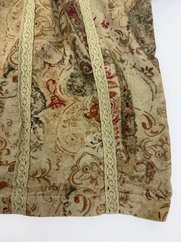 Denim & Supply Ralph Lauren Corduroy Peasant Dress Lace Trim Floral Botanical - Image 11