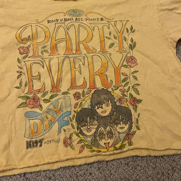 Cropped Tee Shirt Yellow Size M - Image 2