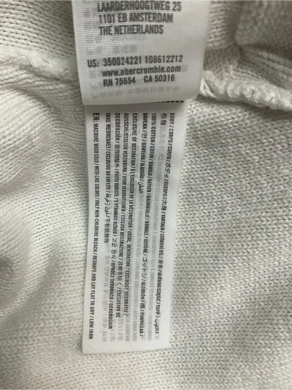 Hollister White Crew Neck Basketweave Cropped Sweater Size Small - Image 6