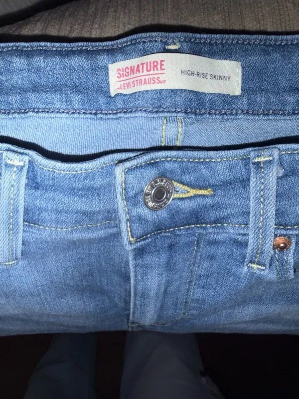 Levi's Signature High Rise Skinny Jeans Distressed Womens 10 Long Blue - Image 4
