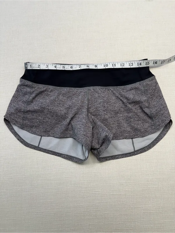 lululemon athletica Speed Up Heather Gray Athletic Shorts with Black Waistband - Image 7
