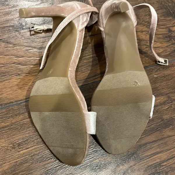 Apt 9 Blush Pink Velvet Open Toe Heel Sandals Size 6.5 – NWOT - Image 4